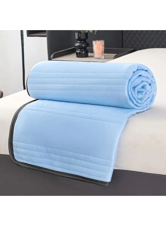 Serene Sleep All Season Cooling Quilt Lightweight Lake Blue Machine Washable 78 74 by 90 55 Inches - Image 5